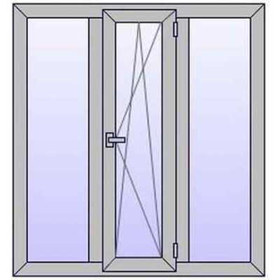 A221 Fenetre ALU 3 vtx 2 fixes 1 ouvrant central