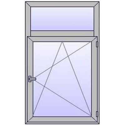 A223 Fenetre ALU 1 vantail+Imposte vitre haute