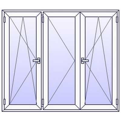 P129PN Porte Fenetre 3 vtx 3 ouvrants