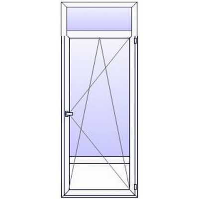 P198PN  Porte fenetre PVC 1 vantail + plein bas + imposte