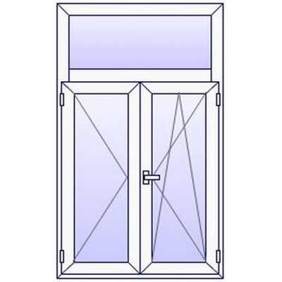 P41PN Fenetre PVC 2 vtx+Imposte vitre haute