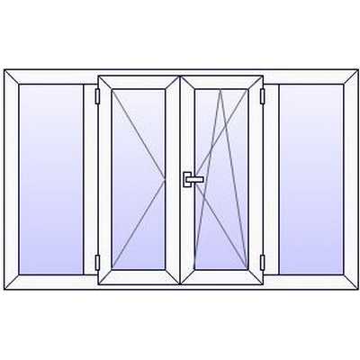 P202PN Fenetre PVC 4 vantaux 2 fixes