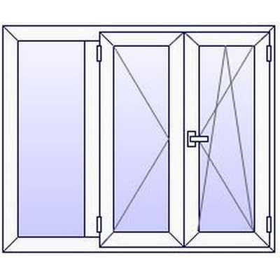 P49PN Porte Fenetre 3 vtx 1 fixe